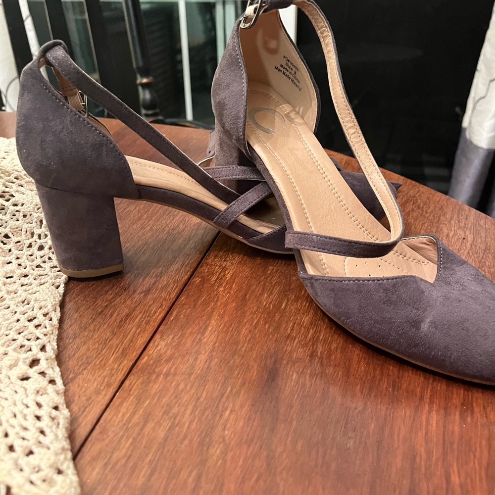 Suede Ankle Strap Heels